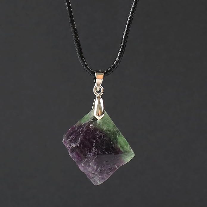 Natural Raw Crystal Necklace for Women Irregular Stone Necklaces Spiritual Gemstone Pendant with Adjustable Rope