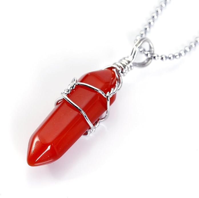 BRCbeads Gorgeous Faceted Handmade Wire Wrap Healing Point Chakra Pendant Variation Colors and Material for Necklace Making