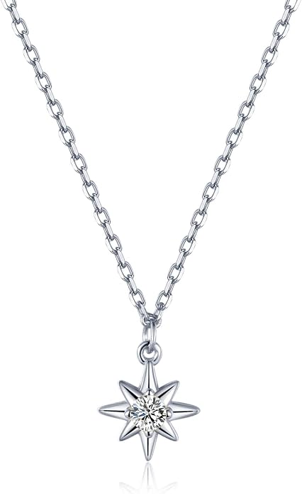 S.Leaf Gold Dainty Pendant Necklaces for Women Sterling Silver Gold Plated Layered Horizontal Vertical Bar Star Starburst Moon Cubic Zirconia Lariat Necklace for Women Trendy Gifts