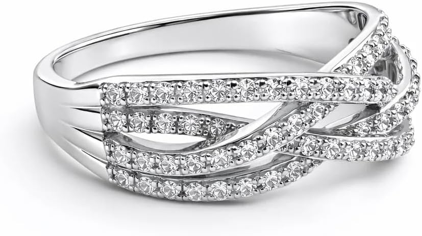 Statement Micro Pave CZ Wide Band Ring for Women, 18K Gold Plated Brass, Layered Sparkle Anniversary Band, Hypoallergenic Jewelry Gift
