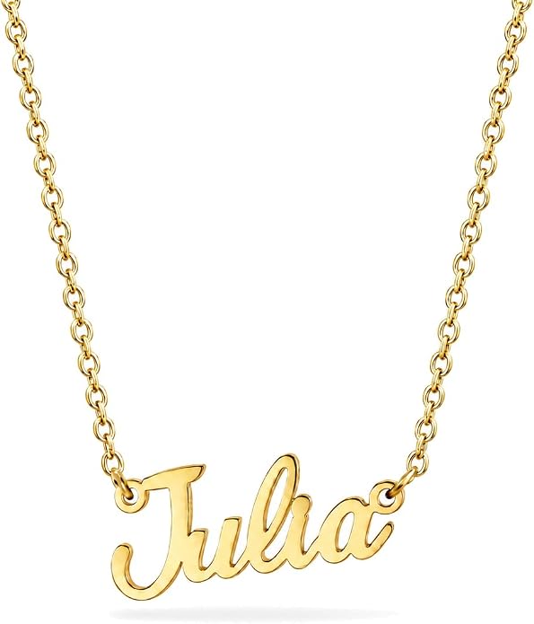 MOMOL 18K Gold Plated Stainless Steel Name Necklace Personalized Custom Name Necklace Customized Nameplate Necklace for women