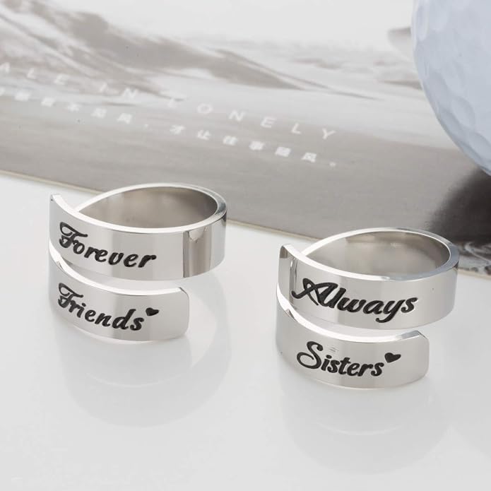 Inspirational Motivational Adjustable Ring Personalized Stainless Steel Spiral Wrap Twist Rings Encouragement Statement Graduation Jewelry Birthday Gifts for Women Teengirls.