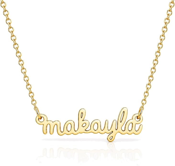 MOMOL 18K Gold Plated Stainless Steel Name Necklace Personalized Custom Name Necklace Customized Nameplate Necklace for women