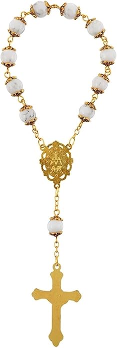 Autom Bulk Rosaries One Decade Rosary Prayer Bead Bracelets with Centerpiece and Crucifix