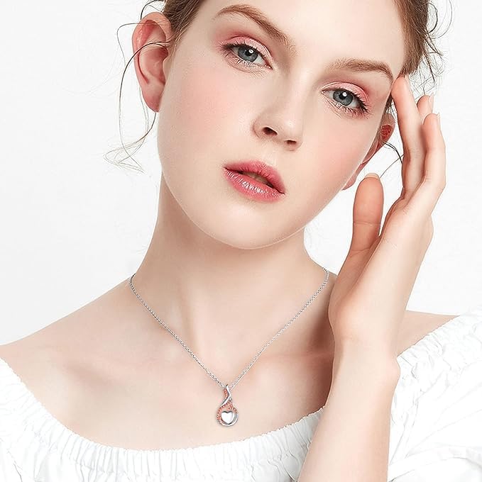 Cremation Jewelry 925 Sterling Silver Teardrop Urn Necklace for Ashes Heart Shape Memorial Keepsake Pendant for Human Ashes for Women Gift