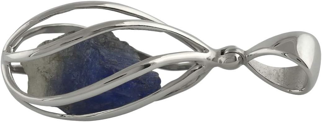 Starborn Gemstone teardrop Style Cage Pendant Sterling Silver