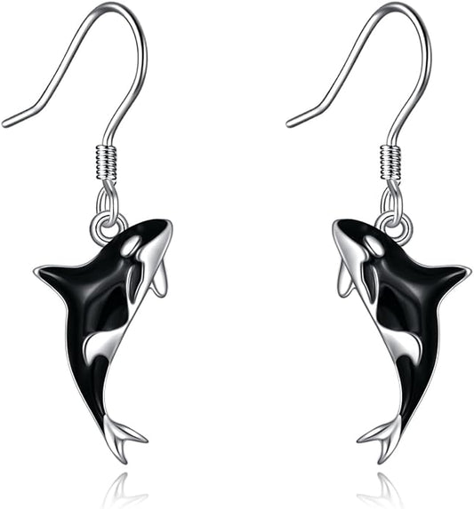 Butterflygold/Cat/dog/Dragonfly/Orca/Bee/Amber/Axolotl/Toothless/Hedgehog/Dragon/Snake/Horse/Mushroom/Anime/Dragonfly Earring for Women Sterling Silver Animals Drop Earring Jewelry Hypoallergenic (silver-butterfly)