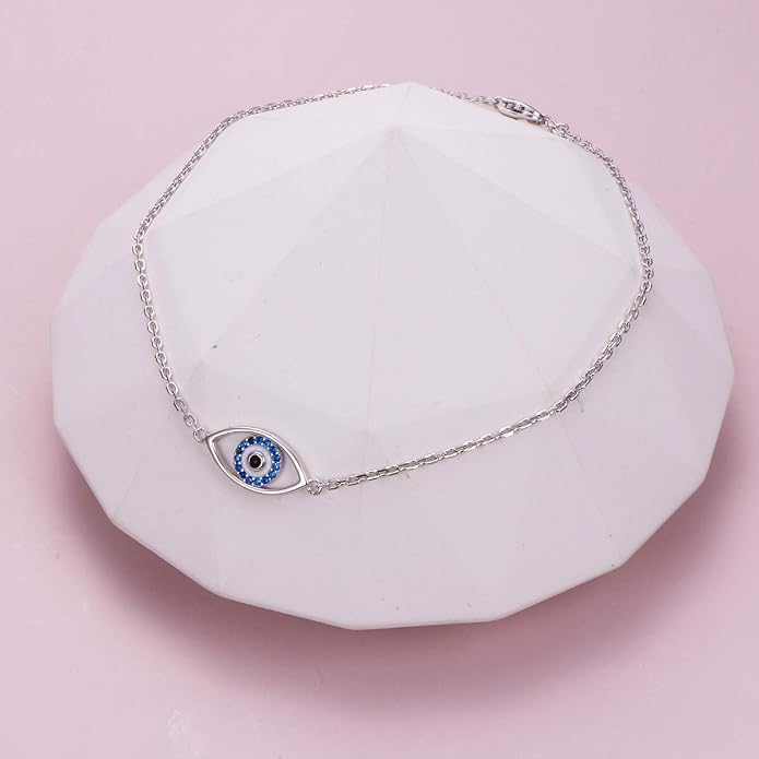 Alphm Anklet for Women S925 Sterling Silver Adjustable Foot Evil Eye Starfish Heart Bead Butterfly Celtic Knot Cross Multilayer Layered Ankle Bracelet Jewelry
