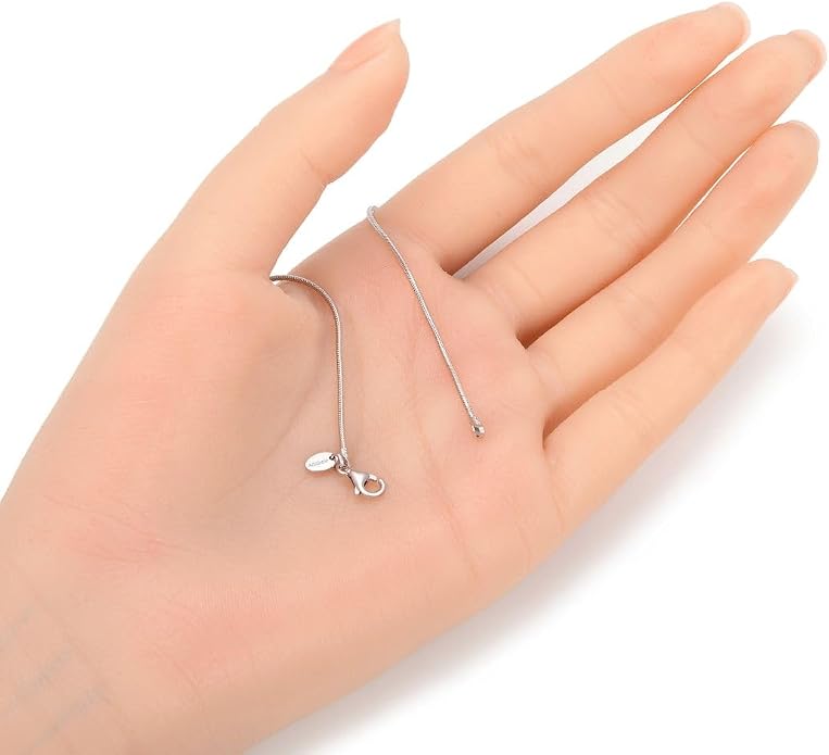 Adabele Solid Sterling Silver 18K White Gold Anklet 1mm Round Thin Dainty Snake Chain 9 10 11 Inch Hypoallergenic Nickel Free Tarnish Resistant Women Jewelry