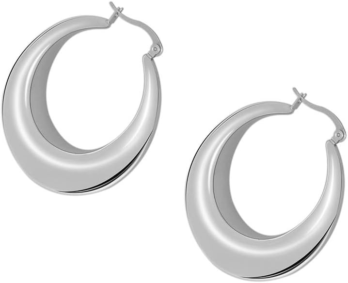 Chunky Large Thick Rounded Tube Hoop Earrings