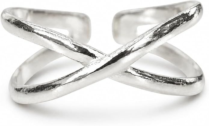 Sterling Silver Toe Ring, Handmade Adjustable Open Band, Minimalist Dainty Summer Beach Foot Jewelry for Women, Can Be Worn as Knuckle or Pinky Ring