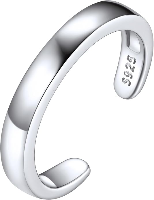 ChicSilver Toe Rings for Women 925 Sterling Silver Toe Ring Hypoallergenic Adjustable Open Rings for Women Summer Jewelry