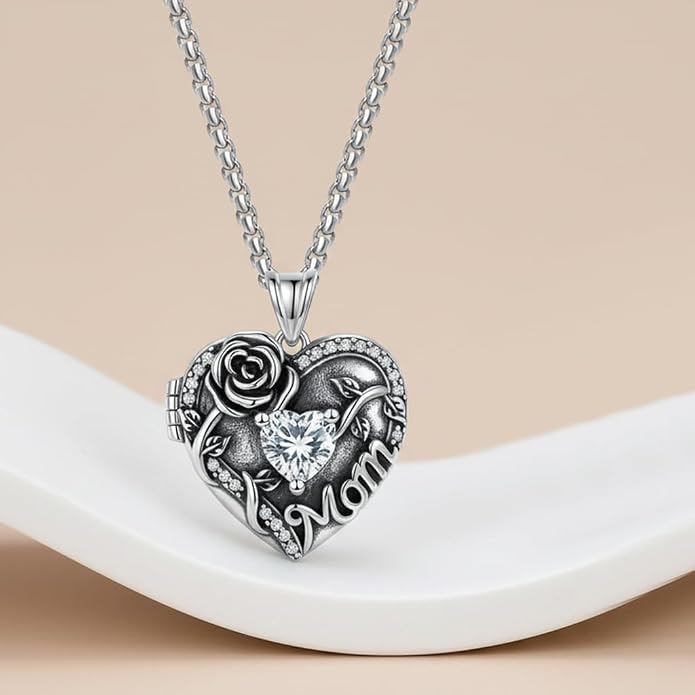 925 Sterling Silver Necklace for Men Women, Birthday Keepsake Jewelry Gifts for Mom Dad Friend