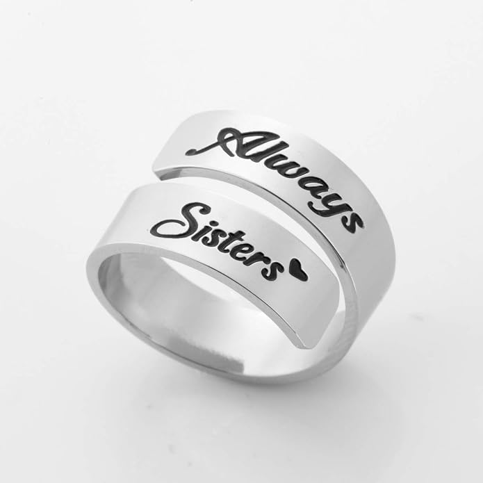 Inspirational Motivational Adjustable Ring Personalized Stainless Steel Spiral Wrap Twist Rings Encouragement Statement Graduation Jewelry Birthday Gifts for Women Teengirls.