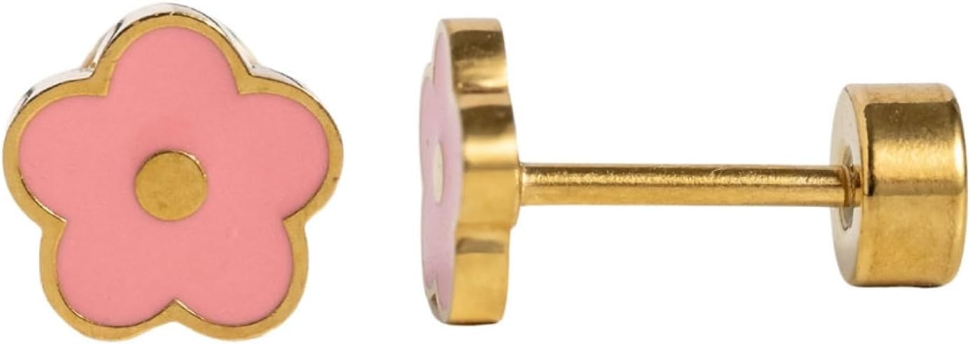 Colorful Stud Earrings - Gold, hypoallergenic, flat back earrings, all-day comfort for sensitive ears