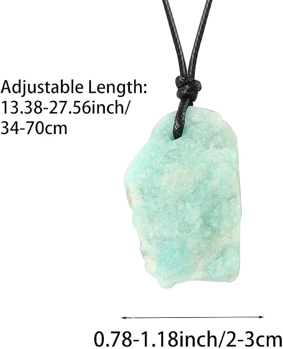Natural Raw Crystal Necklace for Women Irregular Stone Necklaces Spiritual Gemstone Pendant with Adjustable Rope