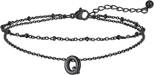 FaithHeart Initial Ankle Bracelets for Women, Waterproof 14k Gold Plated Initial Anklets Non Tarnish Stainless Steel Cute Layered Anklet Summer Beach Jewelry