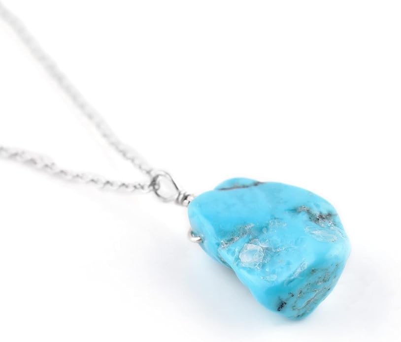 Natural Gemstone Dainty Pendant Necklace for Women Handmade Crystal Jewelry 925 Sterling Silver 18 Inch Chain Healing Chakra Christmas Birthday Gift for Her