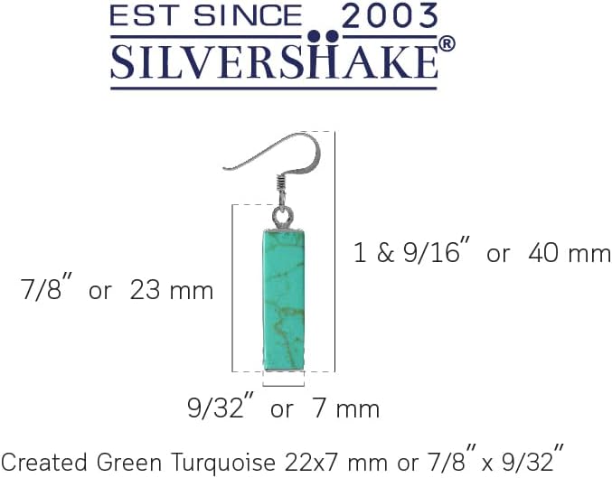 Silvershake Mondern Long Bar linear 925 Sterling Silver Dangle Hook Earrings