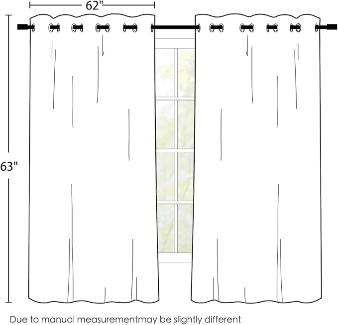 SimpleHome Stone Blue 100% Blackout Curtains Room Darkening Living Room 63L | Curtains for Bedroom,Thermal Insulated Grommet Window Drapes,Curtains for Living Room with Black Back,62 x 63 Inch,2 Panels