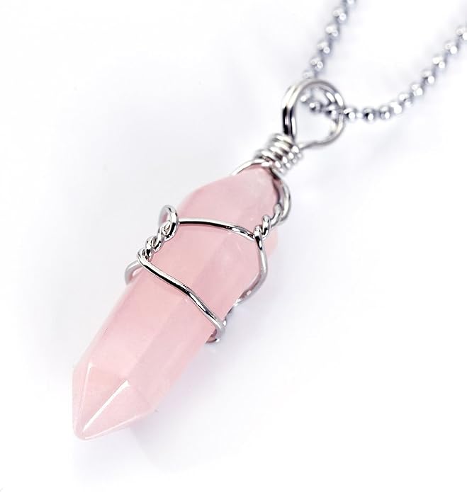 BRCbeads Gorgeous Faceted Handmade Wire Wrap Healing Point Chakra Pendant Variation Colors and Material for Necklace Making