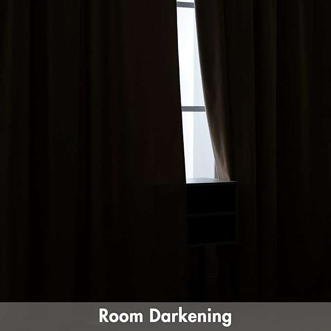 MIULEE Beige Blackout Velvet Curtains Drapes 96 Inch Long 52"x96" Bedroom | Luxurious Bedroom Living Room Decor, Room Darkening, Thermal Insulated, Rod Pocket Design, Super Soft Fabric