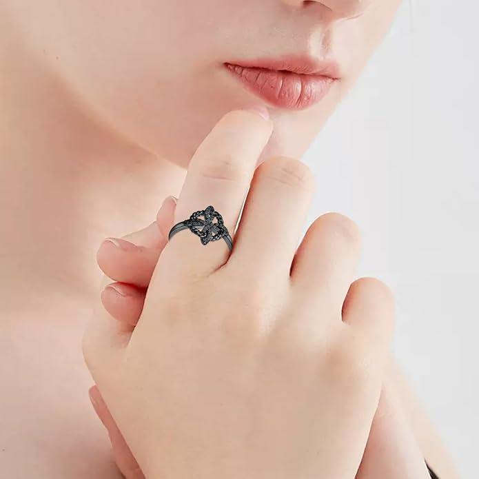 Witches Knot Ring 925 Sterling Silver Celtic Rings for Women Love Knot Ring Witch Jewelry Birthday Gift for Lover Wife