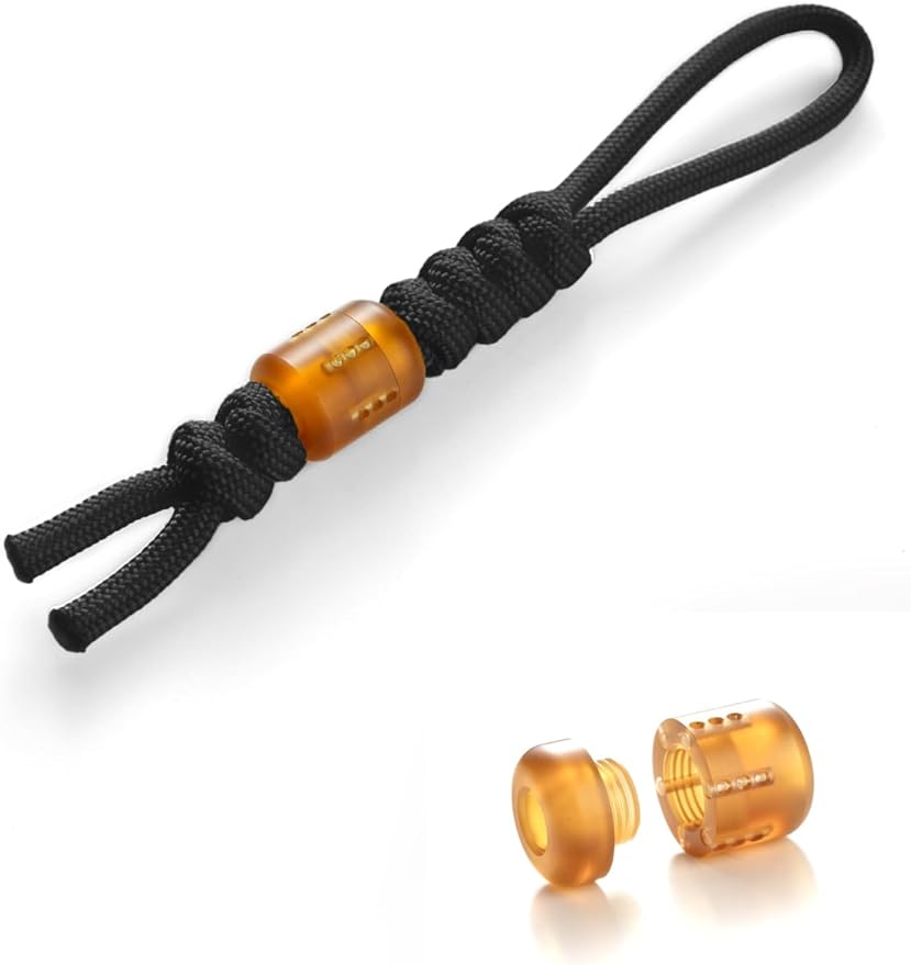 VIPERADE VAB5 PEI Paracord Beads, Knife Lanyard Beads with 6 Slots for DIY Glow Tubes, EDC Bead for Flashlight Knife Pocket Tool Keychain Pendant