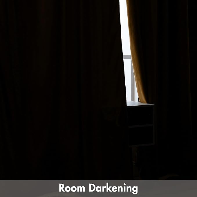 MIULEE Golden Brown Blackout Velvet Curtains Drapes 96 Inch Long 52"x96" | Luxurious Bedroom Living Room Decor, Room Darkening, Thermal Insulated, Rod Pocket Design, Super Soft Fabric