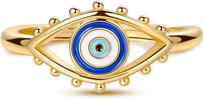 925 Sterling Silver Adjustable Open Rings for Women with Snake, Evil Eye or Bee Designs, Dainty Stackable Thumb Finger Rings, Gold Silver Ring Jewelry Gift for Mujer, Size 6-9