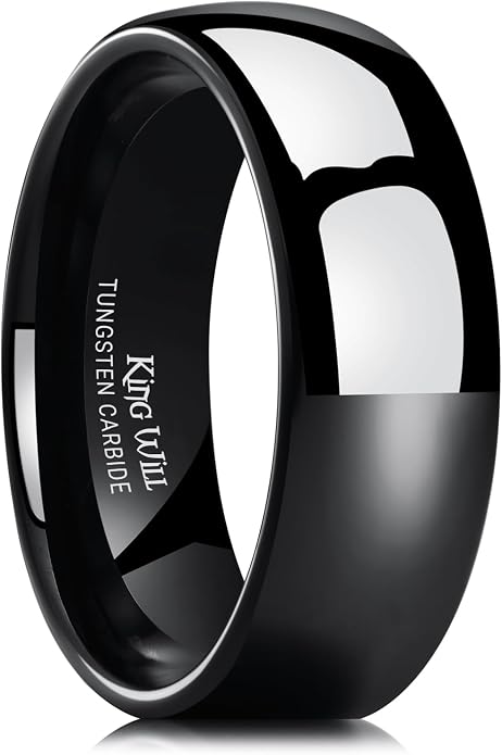 King Will Tungsten Carbide Wedding Band for Men Women Promise Rings for Couples Domed High Polish