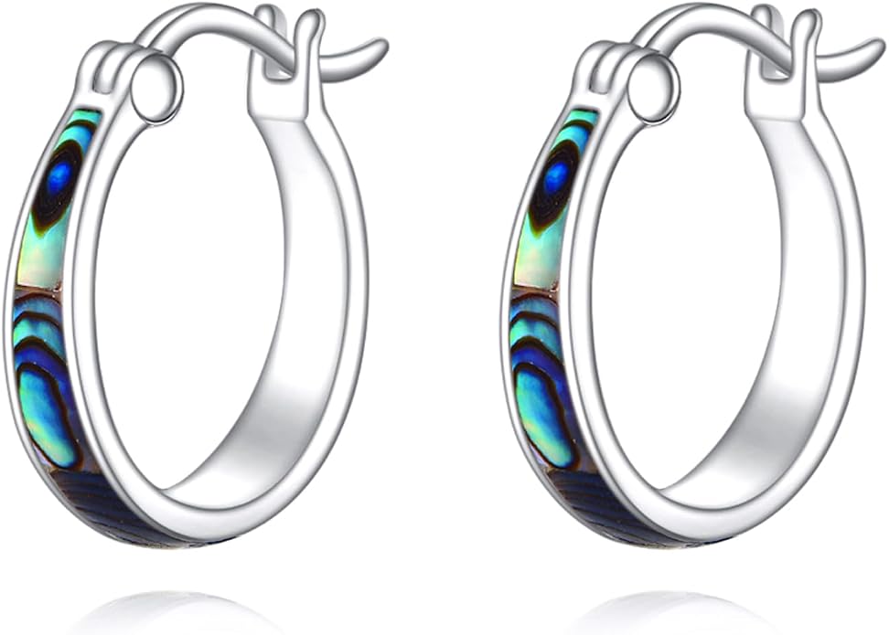 Sterling Silver Hoop Earrings Small Hoop Sun/Leaf/Triangle Huggie Earrings for Women Hypoallergenic