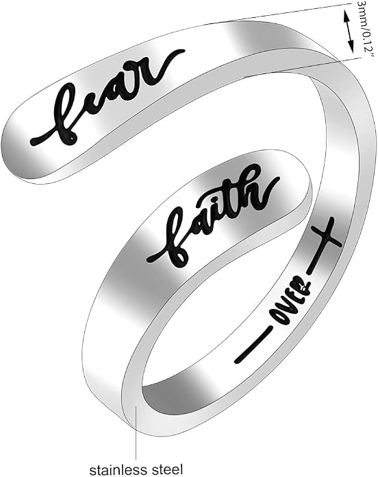 Uloveido Adjustable Inspirational Flying Dandelion Double Stainless Steel Freedom Ring Bands Cool Stacking Gift for Women, Engraving Rings Motivational Gift Y2004
