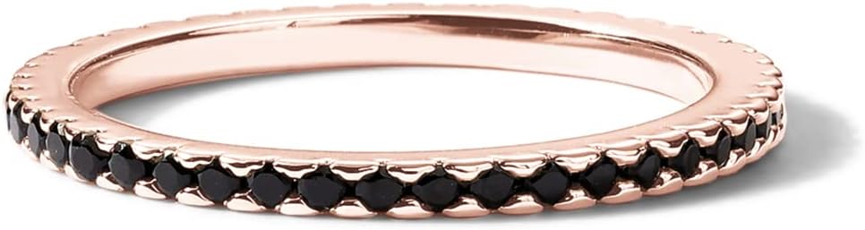 PAVOI 14K Gold Plated Sterling Silver Colored CZ Stones Stackable Ring | Simulated Diamond Eternity Bands for Women
