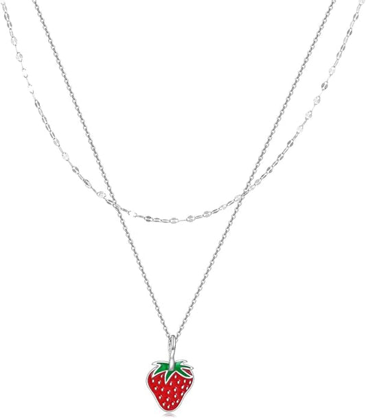 MONGAS Tree of Life/Infinity Cross/Lock and Key/Lotus/Hamsa/Horse/Strawberry/Opal/Lariat/Dragonfly/Heart/Violin Layered Necklace Sterling Silver for Women
