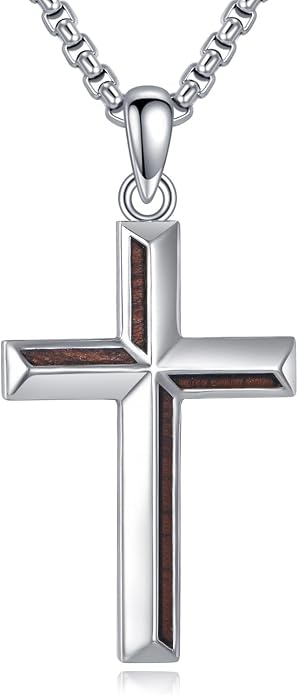 Cross Necklace 925 Sterling Silver Cross Faith Pendant Christian Jewelry Gifts for Women Men