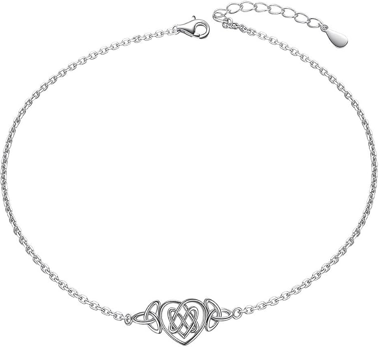 Alphm Anklet for Women S925 Sterling Silver Adjustable Foot Evil Eye Starfish Heart Bead Butterfly Celtic Knot Cross Multilayer Layered Ankle Bracelet Jewelry