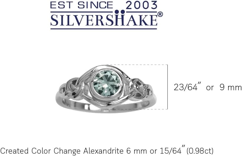 Silvershake Birthstone Gemstones White Gold Plated 925 Sterling Silver Irish Celtic Knot Engagement or Promise Solitaire Ring Jewelry for Women