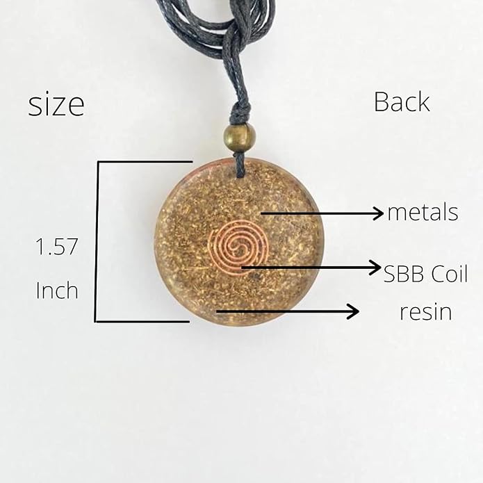 ARTE ORGONES & Design Orgone Necklace Seed of Life Healing Crystals Protection SBB Coil Copper Stone, Orgonite Pendant Amethyst Moonstone Rose Quartz, Yoga, Reiki, Handmade, Amulet