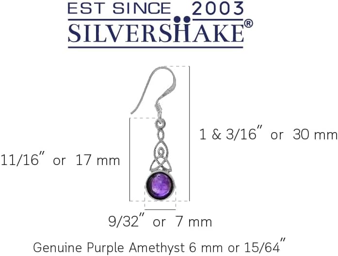 Silvershake 6MM Round Shape Inlay White Gold Plated or Yellow Gold Plated 925 Sterling Silver Triquetra Celtic Knot Dangle Leverback or Hook Earrings Jewelry for Women