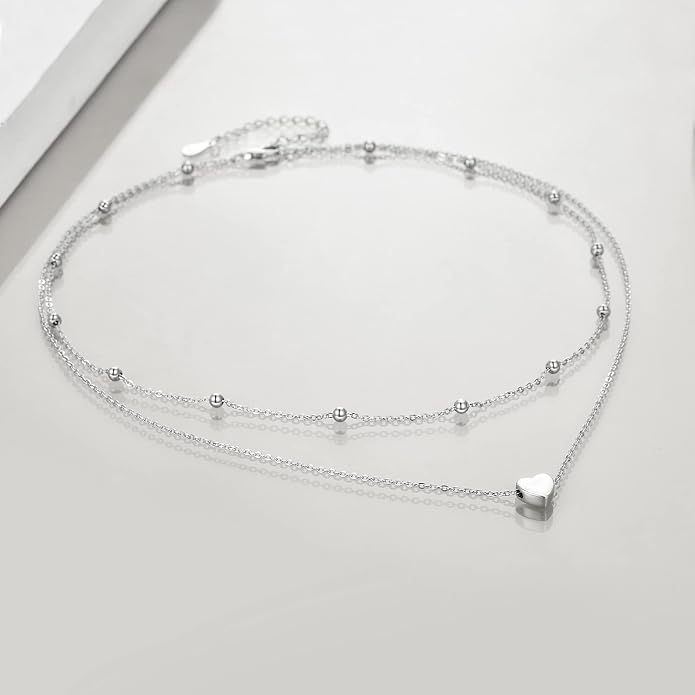 MONGAS Tree of Life/Infinity Cross/Lock and Key/Lotus/Hamsa/Horse/Strawberry/Opal/Lariat/Dragonfly/Heart/Violin Layered Necklace Sterling Silver for Women