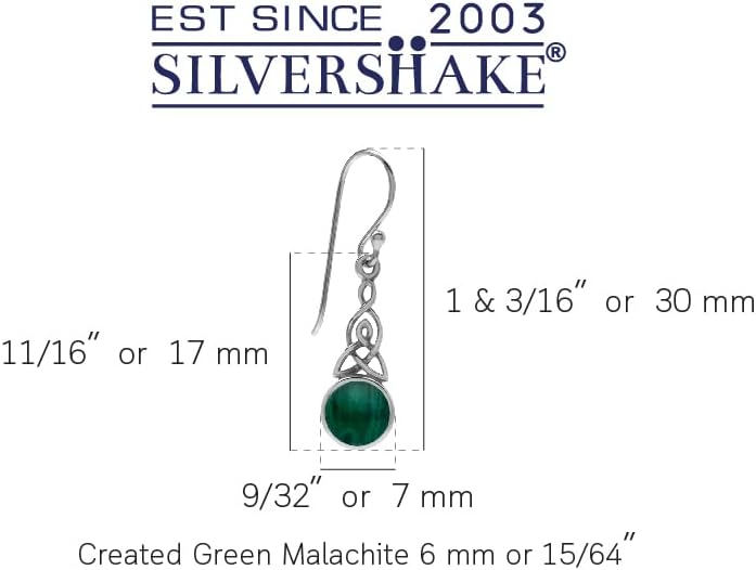 Silvershake 6MM Round Shape Inlay White Gold Plated or Yellow Gold Plated 925 Sterling Silver Triquetra Celtic Knot Dangle Leverback or Hook Earrings Jewelry for Women