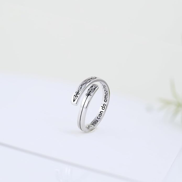925 Sterling Silver Inspirational Rings for Women Hope Rings Encouragement Jewelry