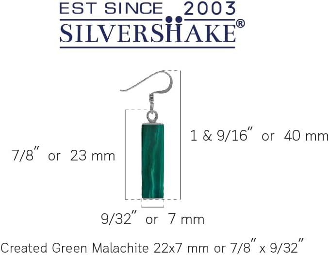 Silvershake Mondern Long Bar linear 925 Sterling Silver Dangle Hook Earrings