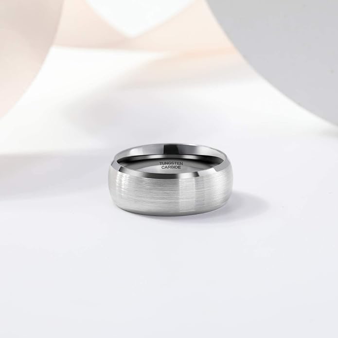 TRUMIUM 4mm 6mm 8mm Tungsten Ring Wedding Band for Men Women Engraved I Love You Matte Brushed Comfort Fit Size 4-15