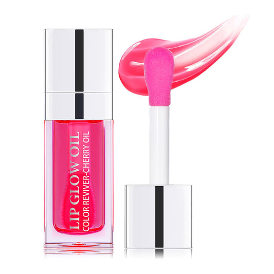 Hydrating Lip Glow Oil Moisturizing Plumping Lip Tint Lip Gloss Transparent Lip Balm Long Lasting Nourishing Repairing Lightening Lip Lines (015# CHERRY)