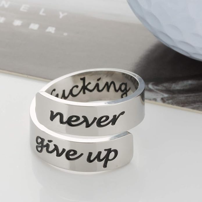 Inspirational Motivational Adjustable Ring Personalized Stainless Steel Spiral Wrap Twist Rings Encouragement Statement Graduation Jewelry Birthday Gifts for Women Teengirls.