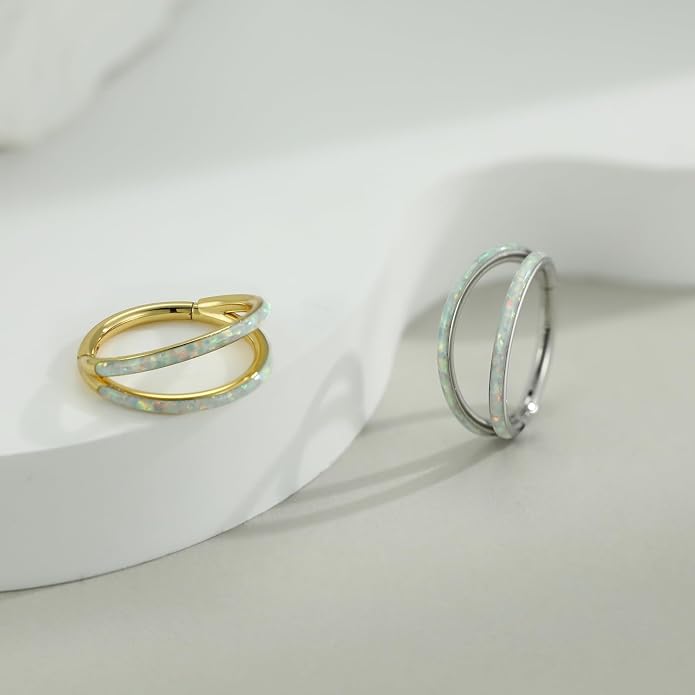 316L Surgical Steel Septum Clicker Ring Nose Ring Hoop Sleeper Hoop Earring Helix Rook Conch Cartilage Daith Tragus Earrings Lobe Nose Piercing Jewelry for Women
