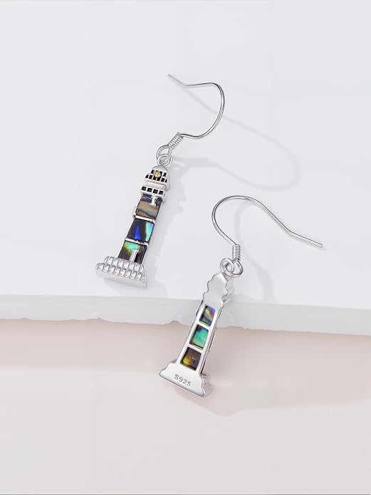 Midari Hummingbird/Butterfly/Lotus Earrings for Women 925 Sterling Silver Abalone Shell Animal Earrings Dangle for Women Abalon Moonstone Jewelry Gifts for Women Mom