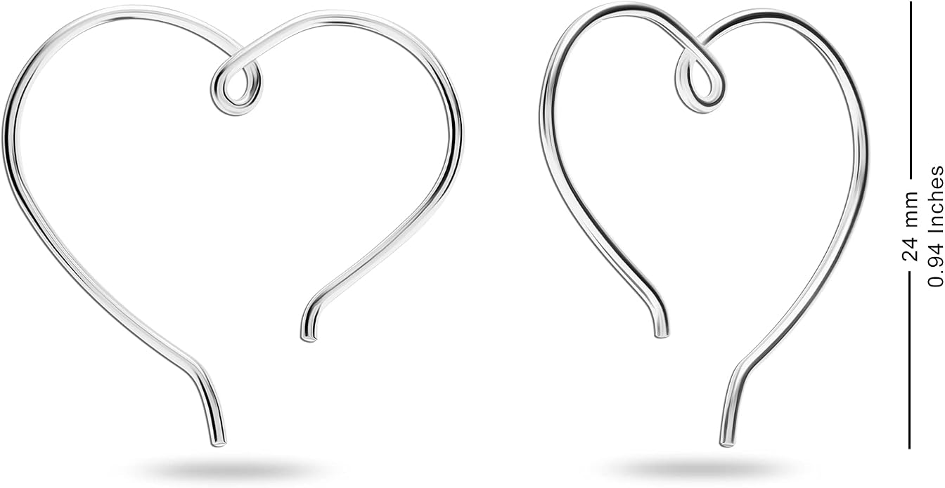LeCalla 925 Sterling Silver Threader Earrings for Women | Handmade Wire Boho Hoops & Drop Earrings in Spiral, Heart, Bar Designs | Lightweight Pull Through Earring Jewelry Gift for Birthday, Anniversary